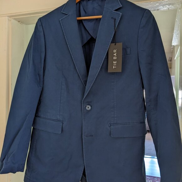 The Tie Bar Unlined Blue Blazer